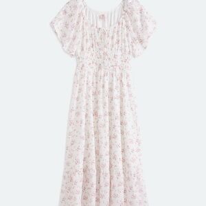 Dizzy Lizzy Stitch Fix Flutter Sleeve White Floral Midi Dress Size L